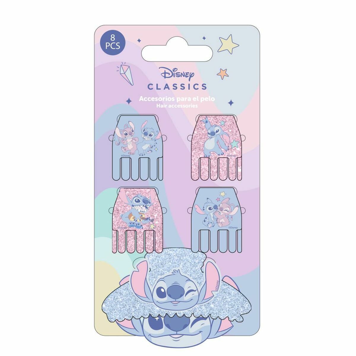 Hårklämmor Stitch Blå