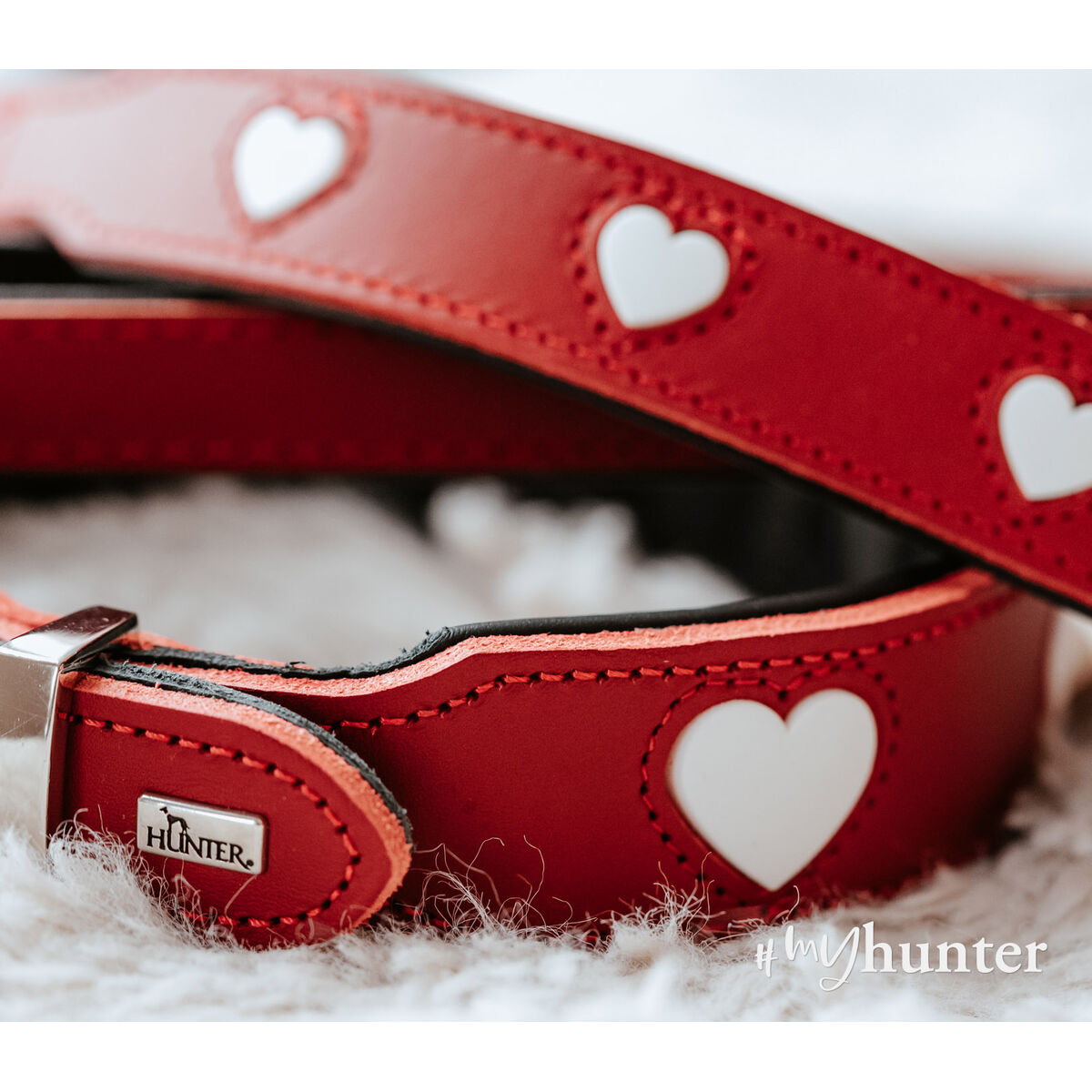 Hundhalsband Hunter Love M/L 47-54 cm Röd - 5
