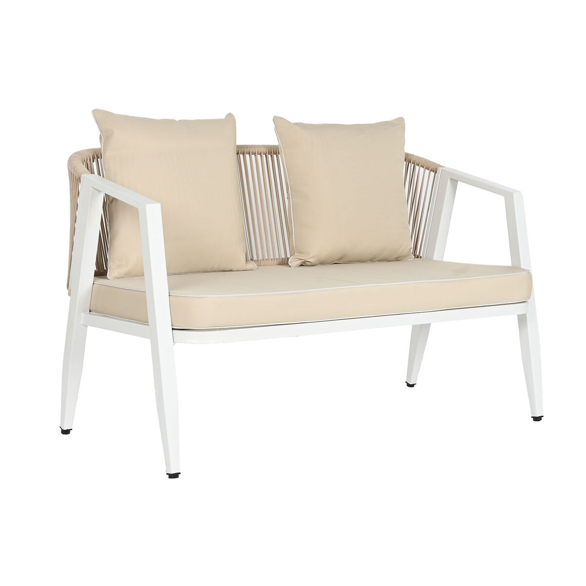Trädgårdsmöbler Home ESPRIT Vit Beige 123 x 66 x 72 cm 123 x 66 x 74 cm (4 Delar) - 9