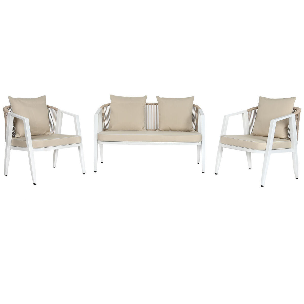 Trädgårdsmöbler Home ESPRIT Vit Beige 123 x 66 x 72 cm 123 x 66 x 74 cm (4 Delar) - 3