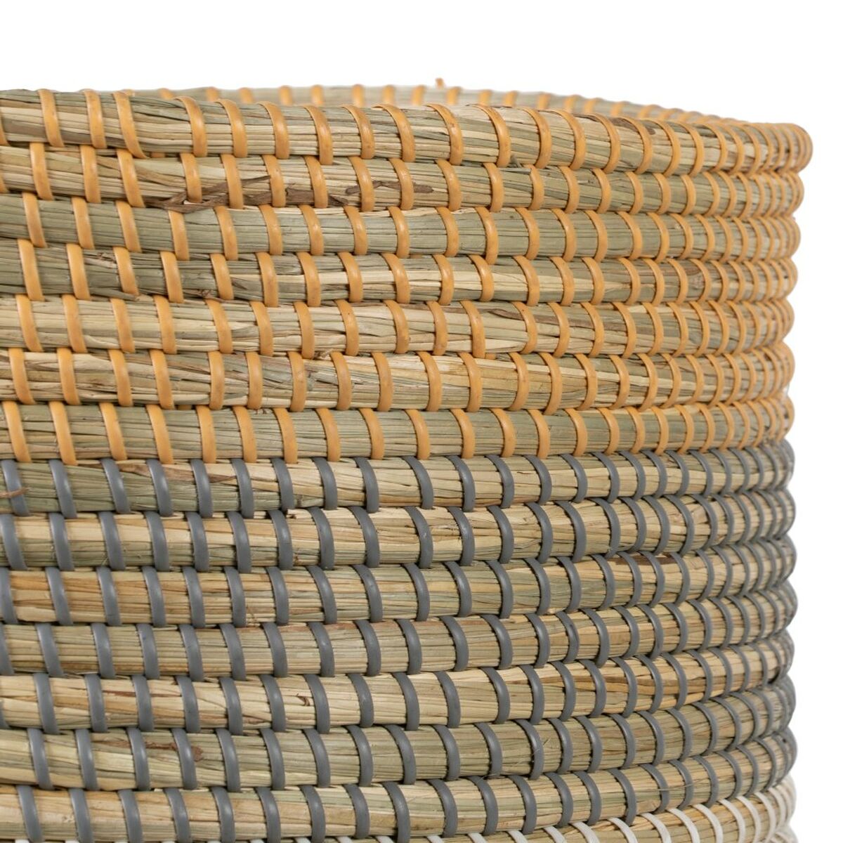 Korgset 38 x 38 x 50 cm Naturell Grå Naturliga fibrer (2 Delar) - 9