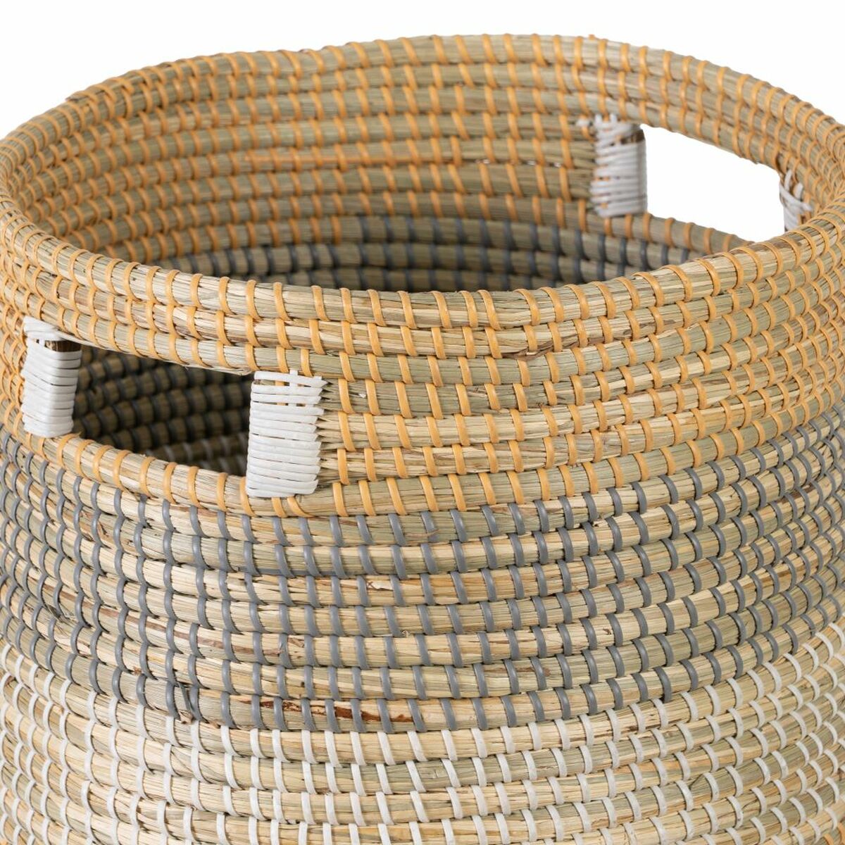 Korgset 38 x 38 x 50 cm Naturell Grå Naturliga fibrer (2 Delar) - 11