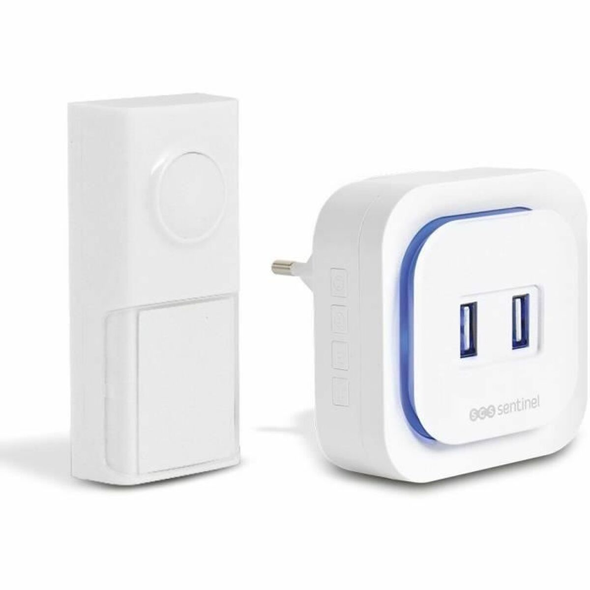 Trådlös dörrklocka med knapp SCS SENTINEL EcoBell 100 USB x 2 100 m (15 V)