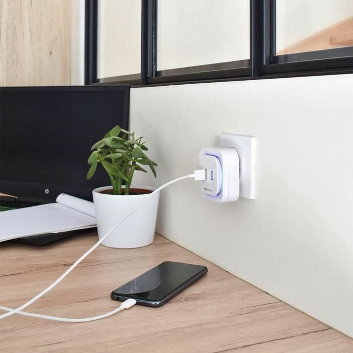 Trådlös dörrklocka med knapp SCS SENTINEL EcoBell 100 USB x 2 100 m (15 V) - 5