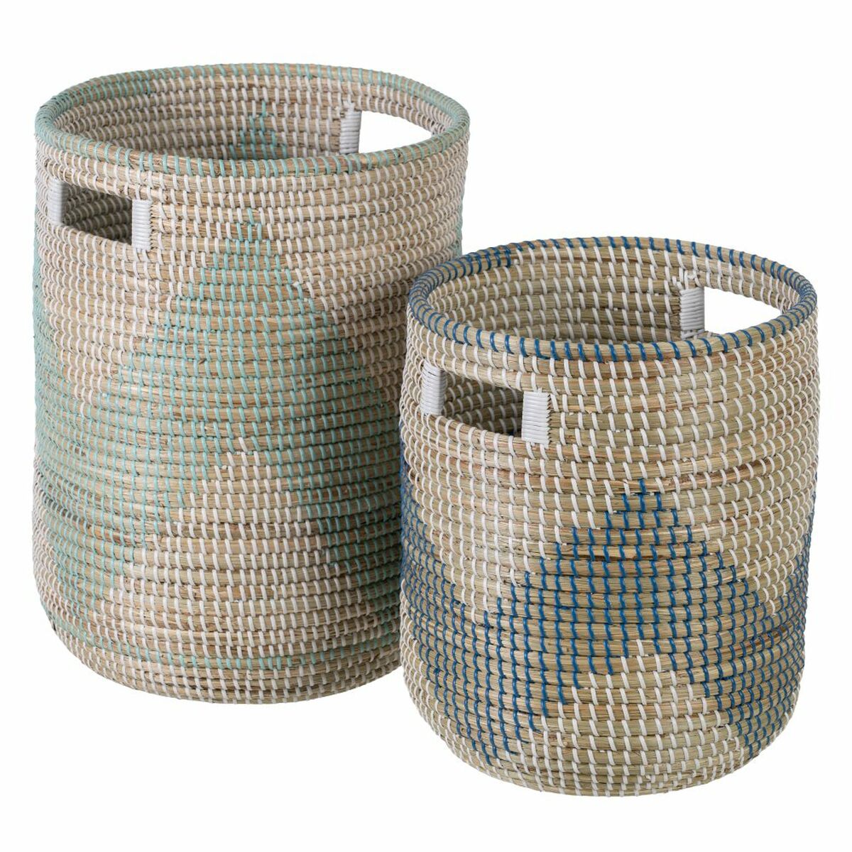 Korgset 38 x 38 x 50 cm Naturell Grå Naturliga fibrer (2 Delar) - 5