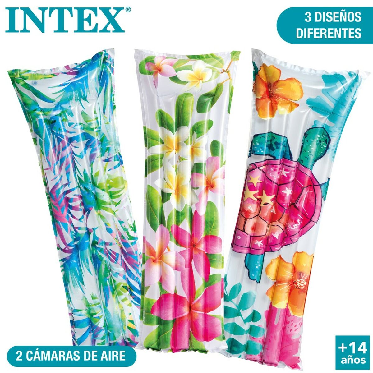 Luftmadrass Intex Tropiskt 183 x 14 x 69 cm (24 antal) - 9
