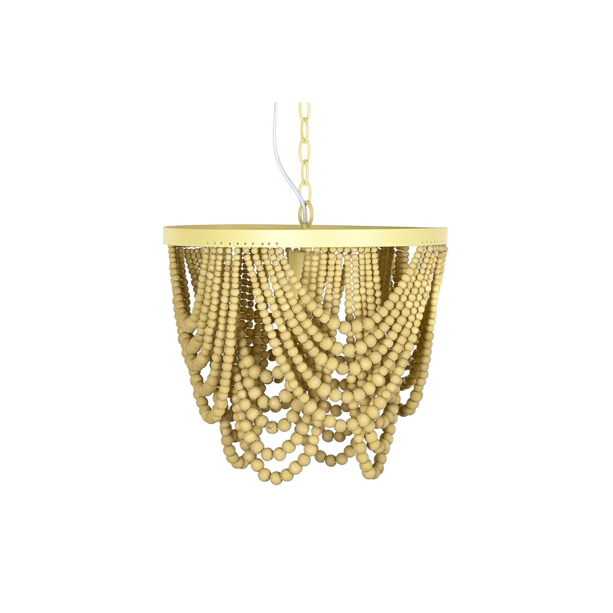 Taklampa DKD Home Decor Metall Brun Gul 50 W Trä MDF (35 x 35 x 95 cm) - 8