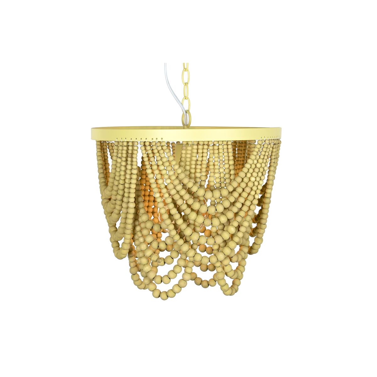 Taklampa DKD Home Decor Metall Brun Gul 50 W Trä MDF (35 x 35 x 95 cm) - 6