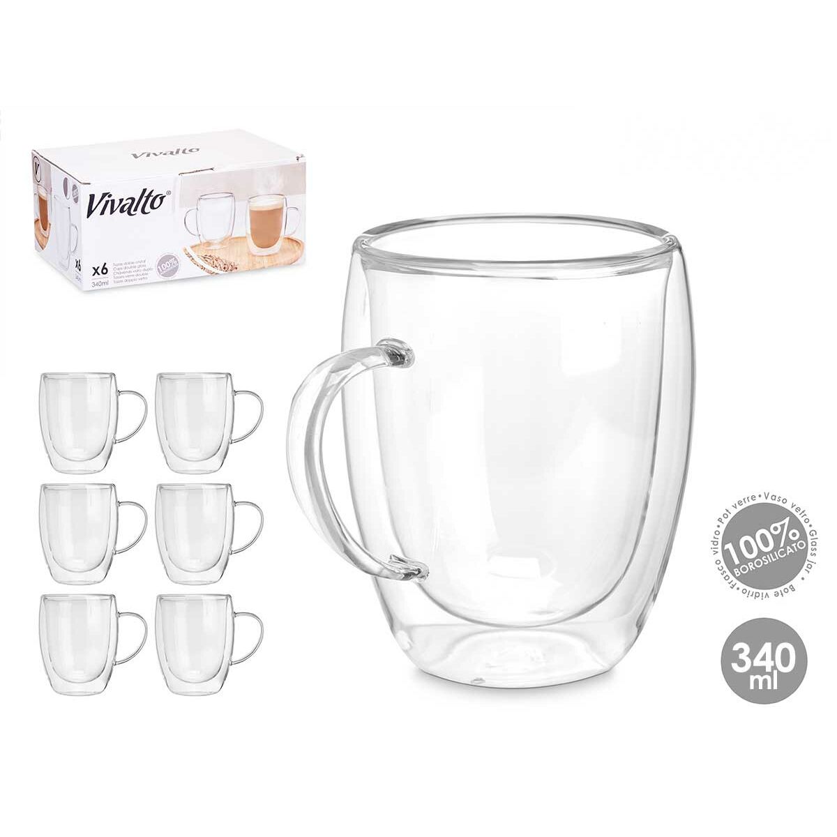 Mugg Vivalto Transparent 340 ml (6 antal) - 3
