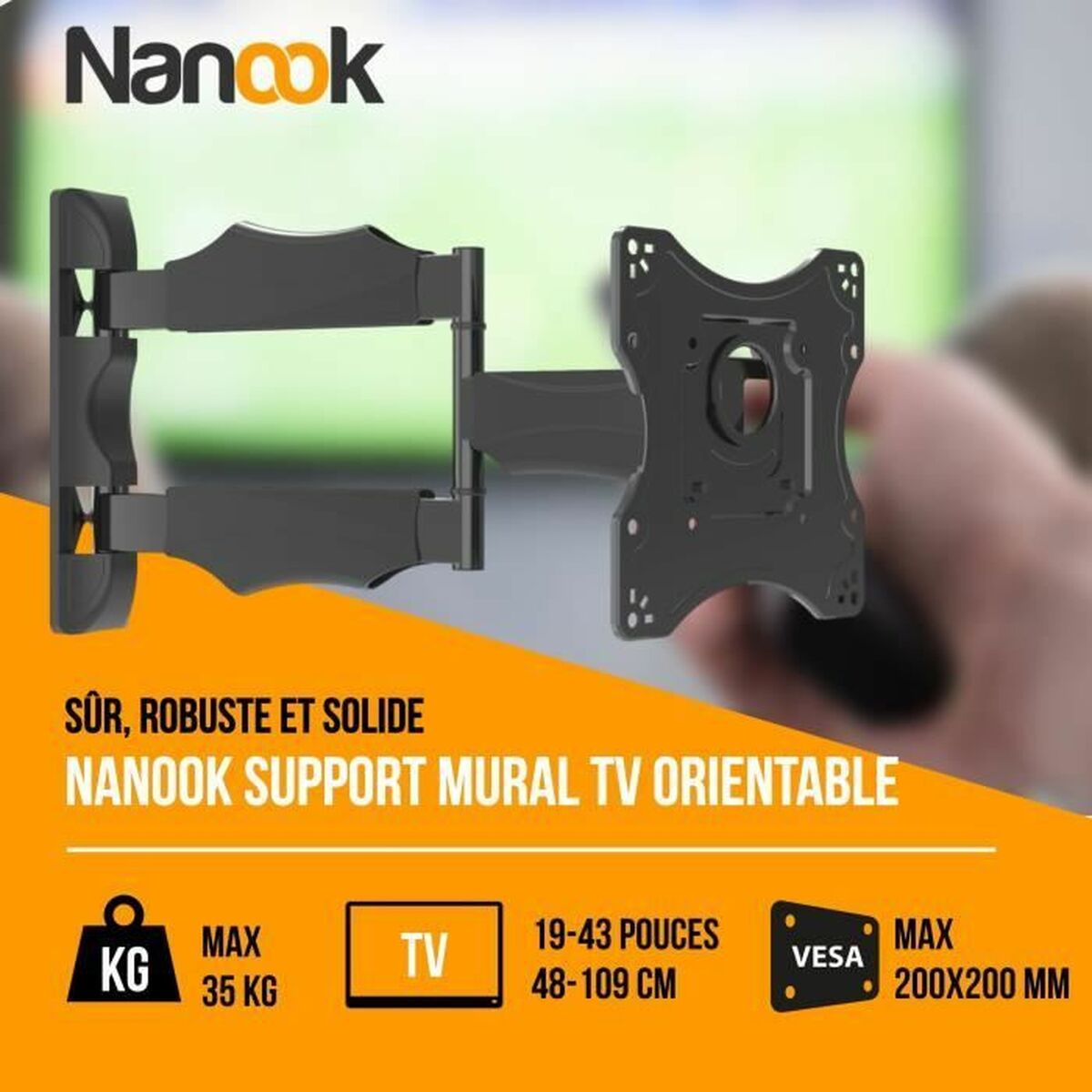 TV-fäste Nanook Full Motion Tilt 43" 19" - 2