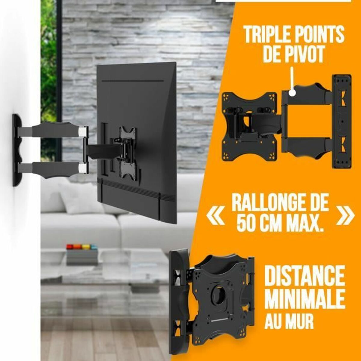 TV-fäste Nanook Full Motion Tilt 43" 19" - 3
