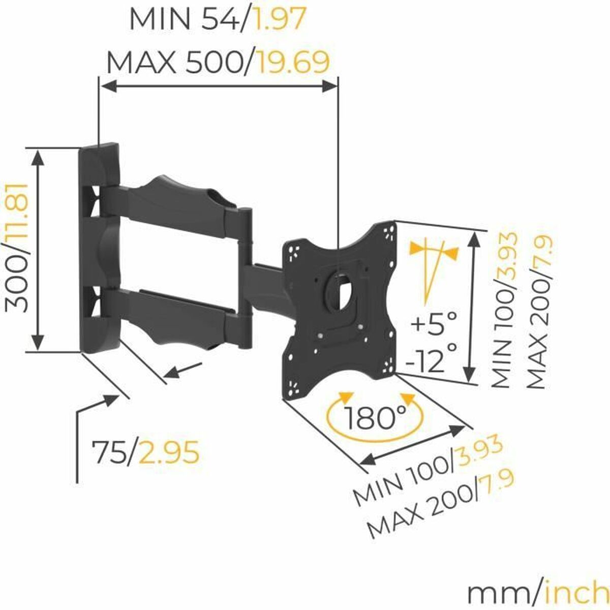 TV-fäste Nanook Full Motion Tilt 43" 19" - 6