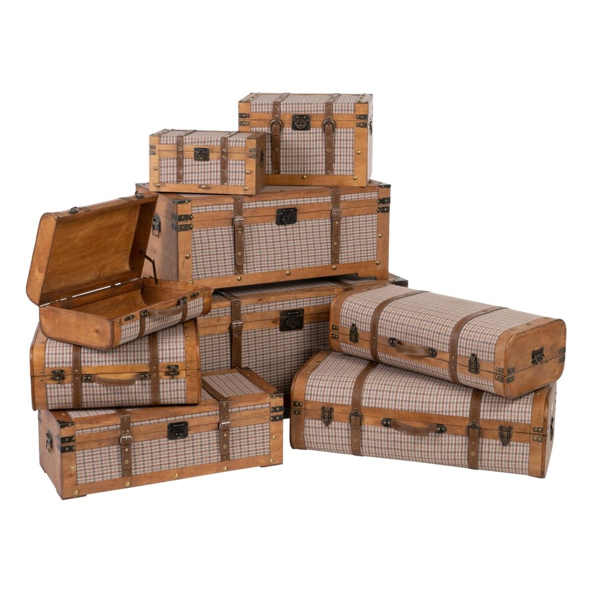 Koffertset 90 x 47 x 45 cm Syntetmaterial Trä Ramar (3 Delar) - 2