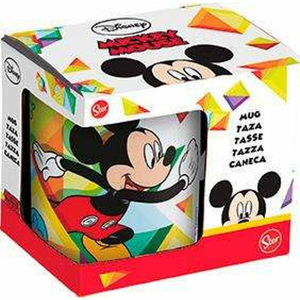 Mugg Mickey Mouse Happy smiles Blå Röd Keramik 350 ml - 3
