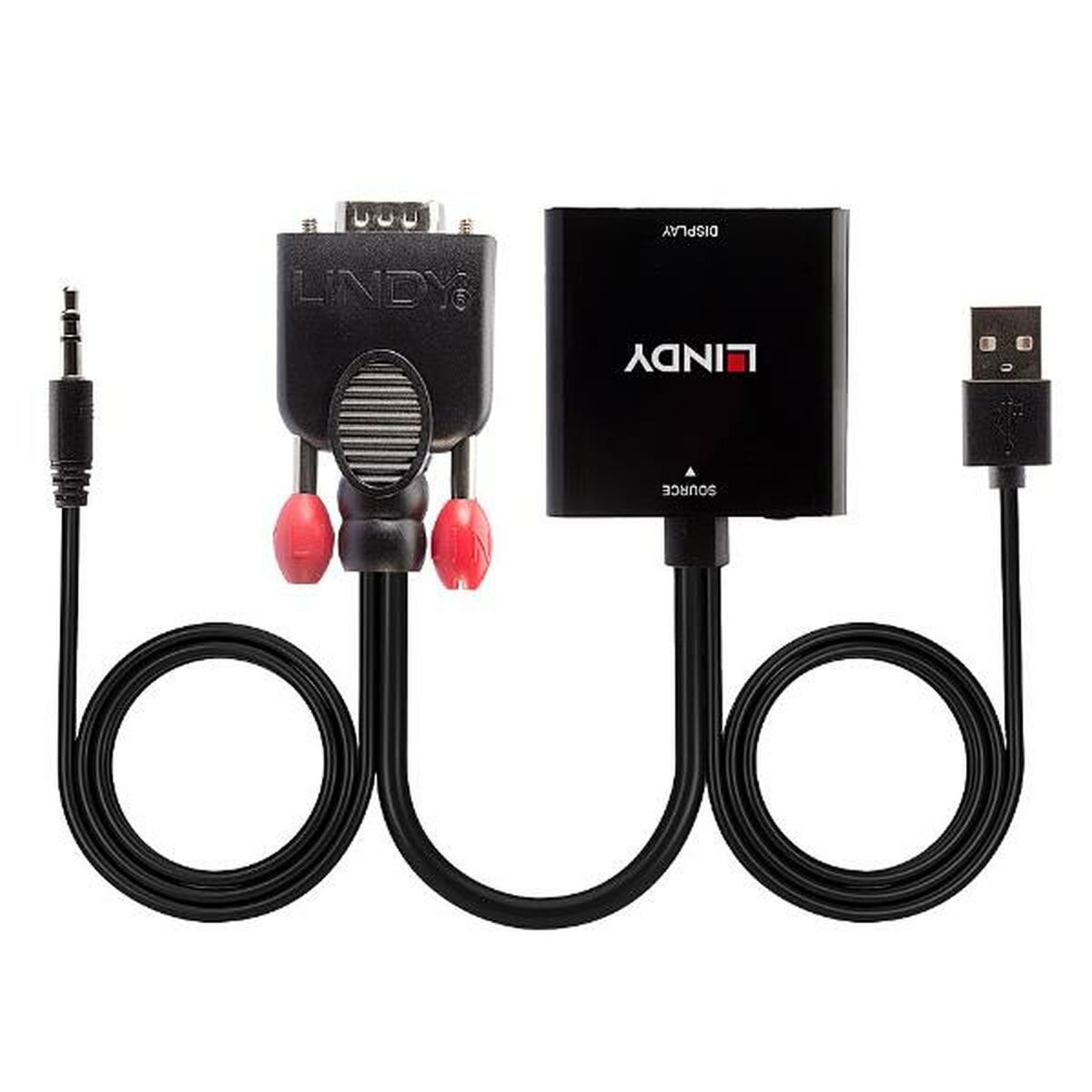 VGA till HDMI med Audio Adapter LINDY Svart