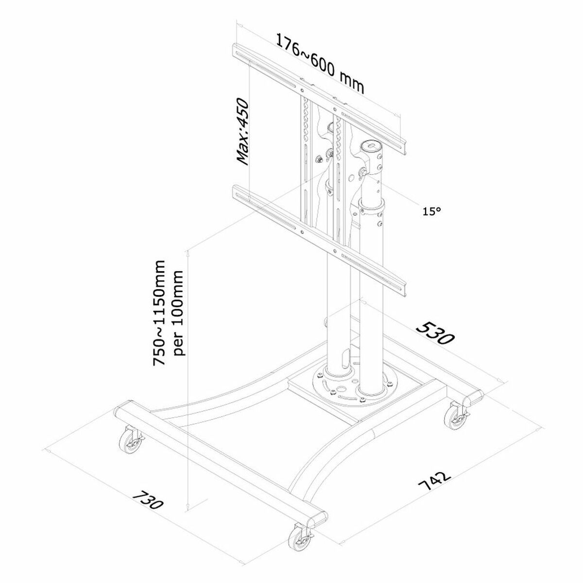 TV-fäste Neomounts PLASMA-M1200 27" 70" 42" 50 kg - 2