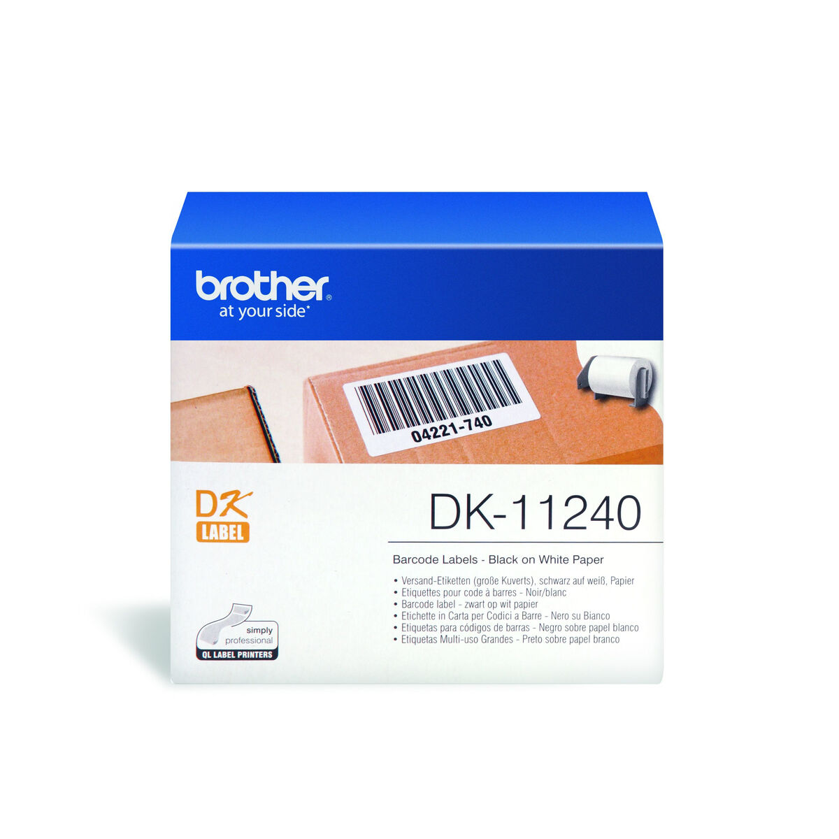Etiketter till Skrivare Brother DK-11240 Vit Svart/Vit
