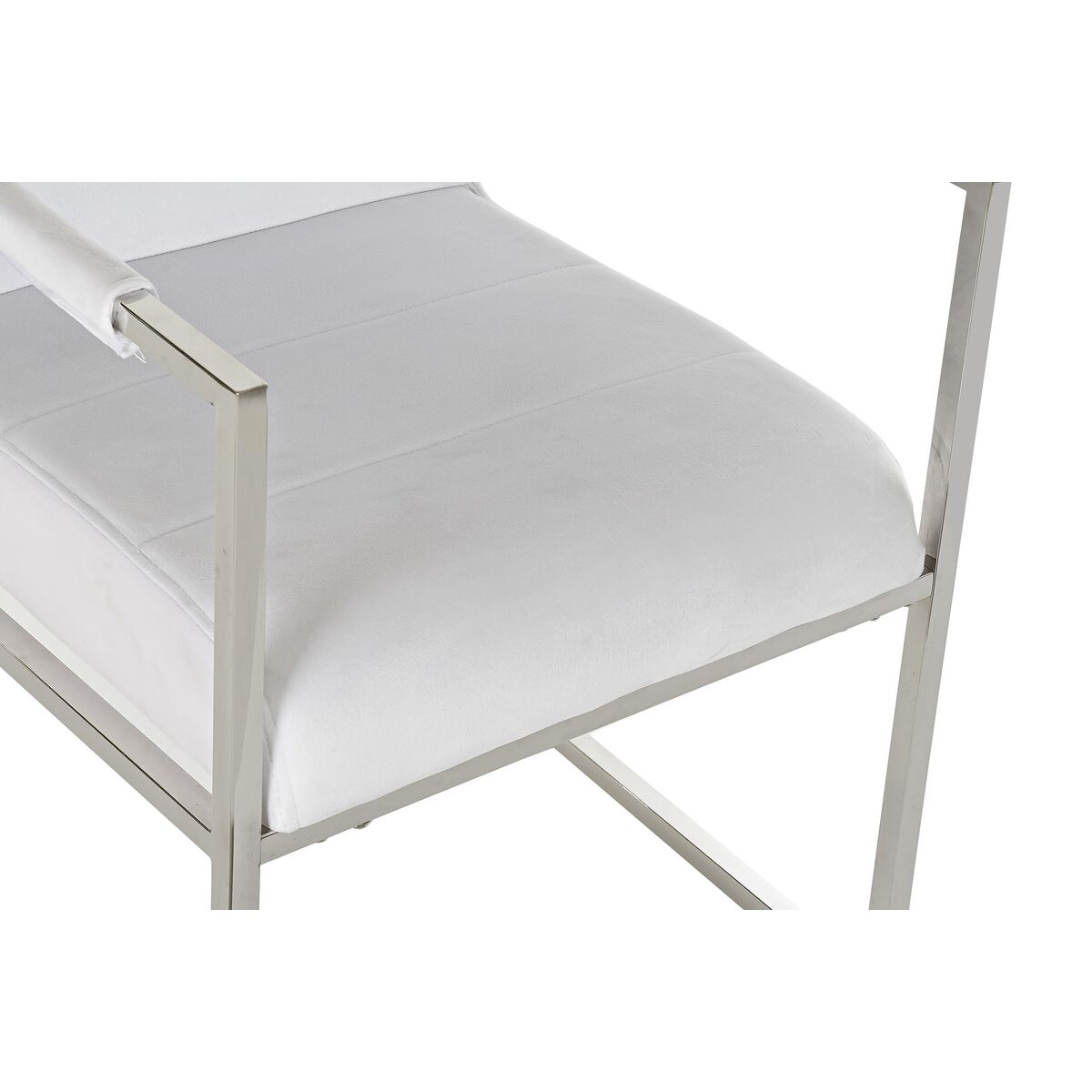 Stol DKD Home Decor Polyester Stål Vit (56 x 68 x 92 cm) - 6