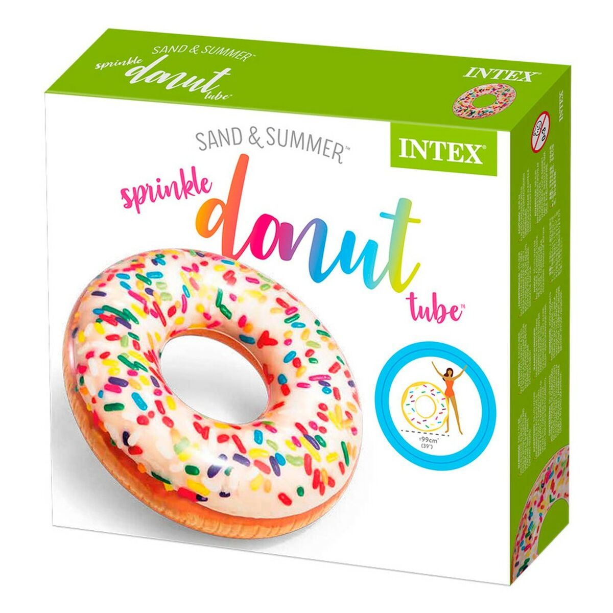 Uppblåsbart hjul Intex Donut Vit 114 x 25 x 114 cm (12 antal) - 10