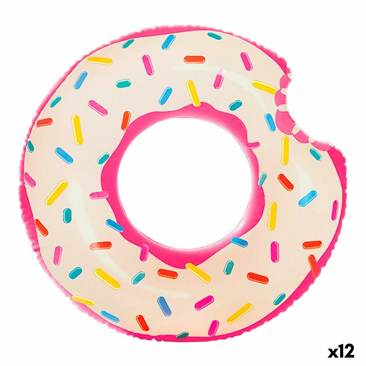 Uppblåsbart hjul Intex Donut Rosa 107 x 99 x 23 cm (12 antal) - 6