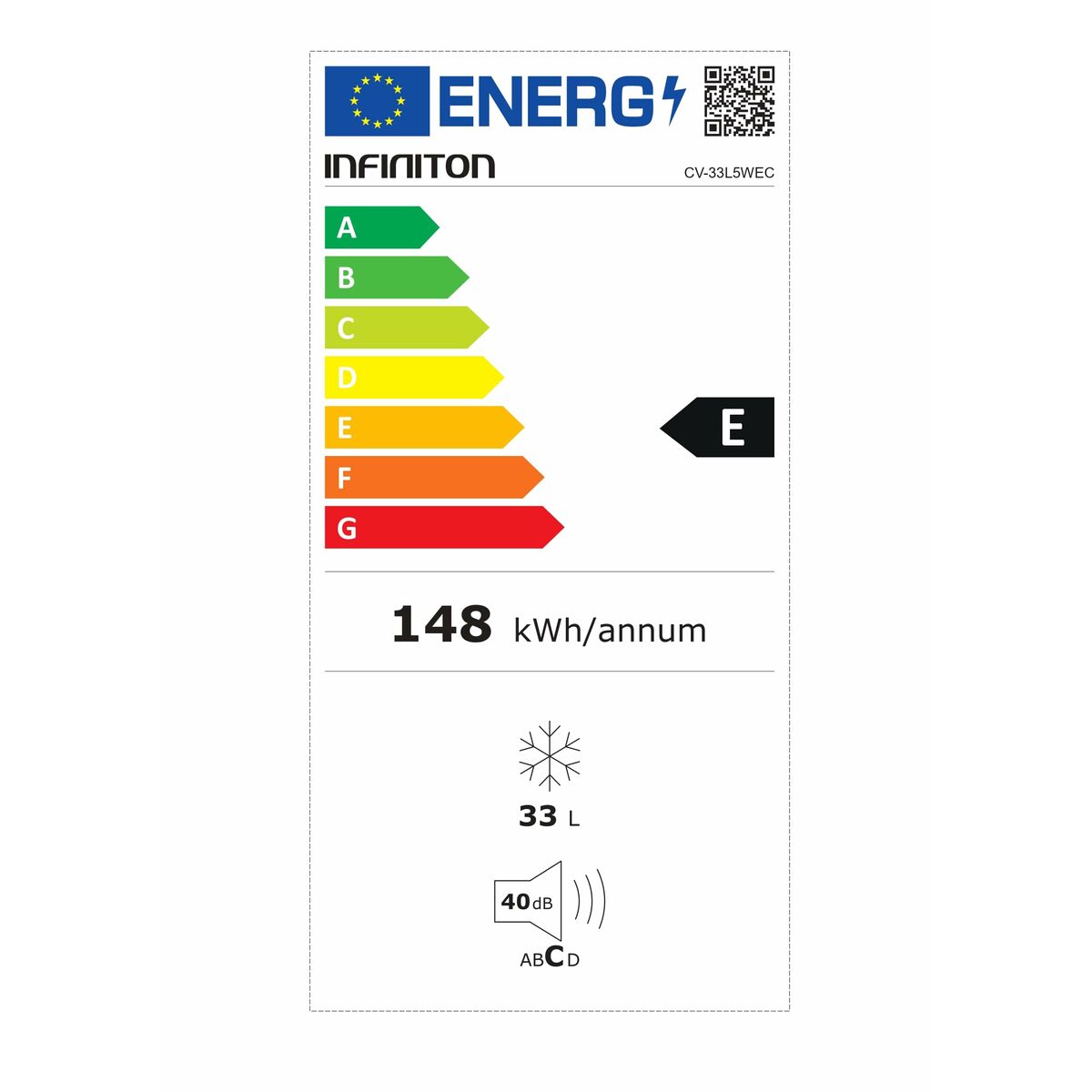 Frys Infiniton CV-33L5WEC Vit 33 L - 5
