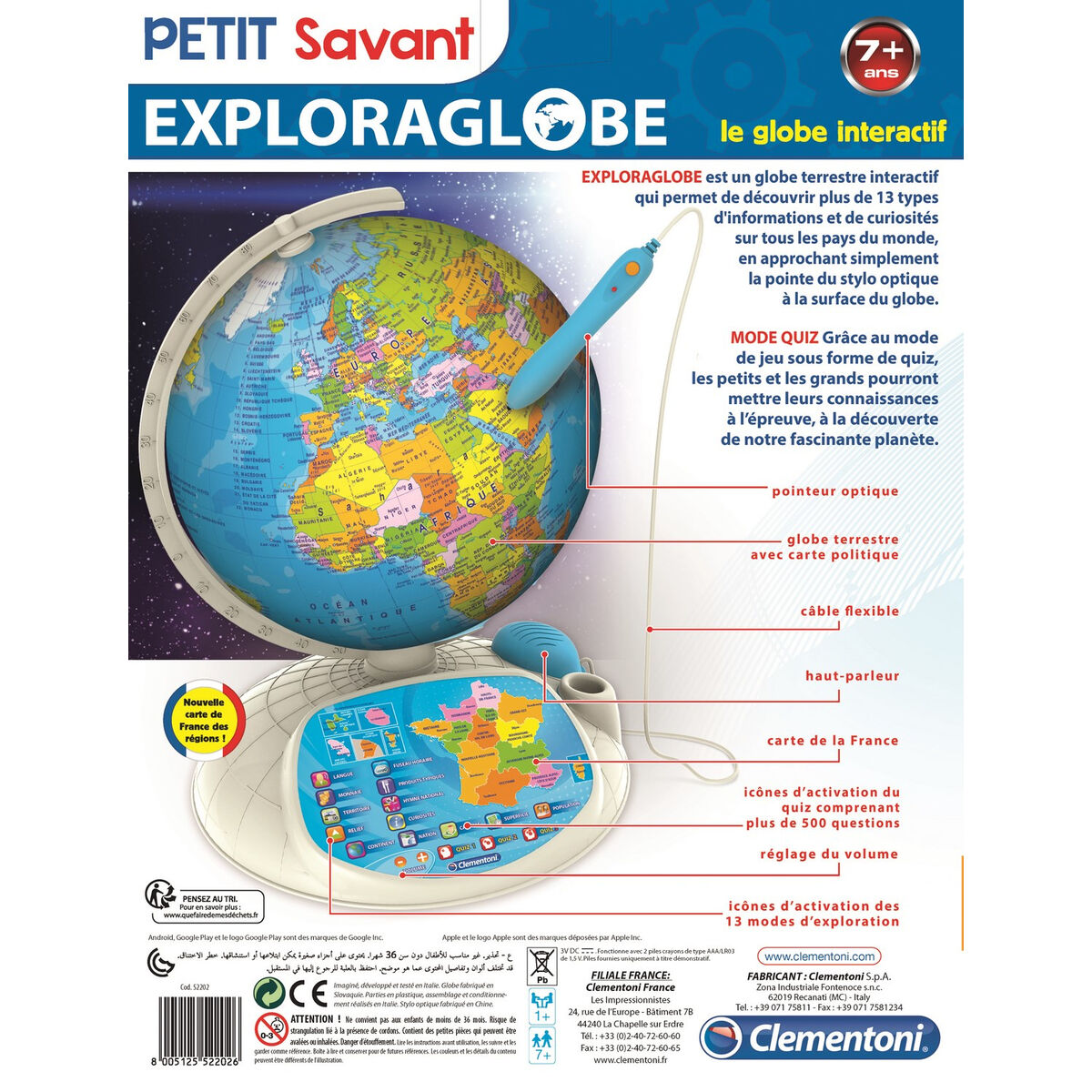 Interaktiv jordglob Clementoni Plast FR - 3