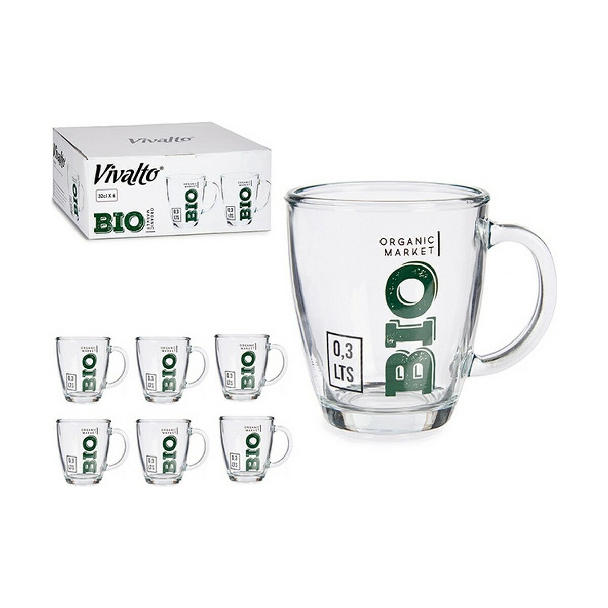 Mugg Bio Transparent Glas 6 antal (320 ml) - 2