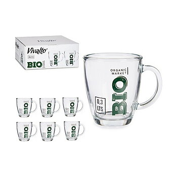 Mugg Bio Transparent Glas 6 antal (320 ml)