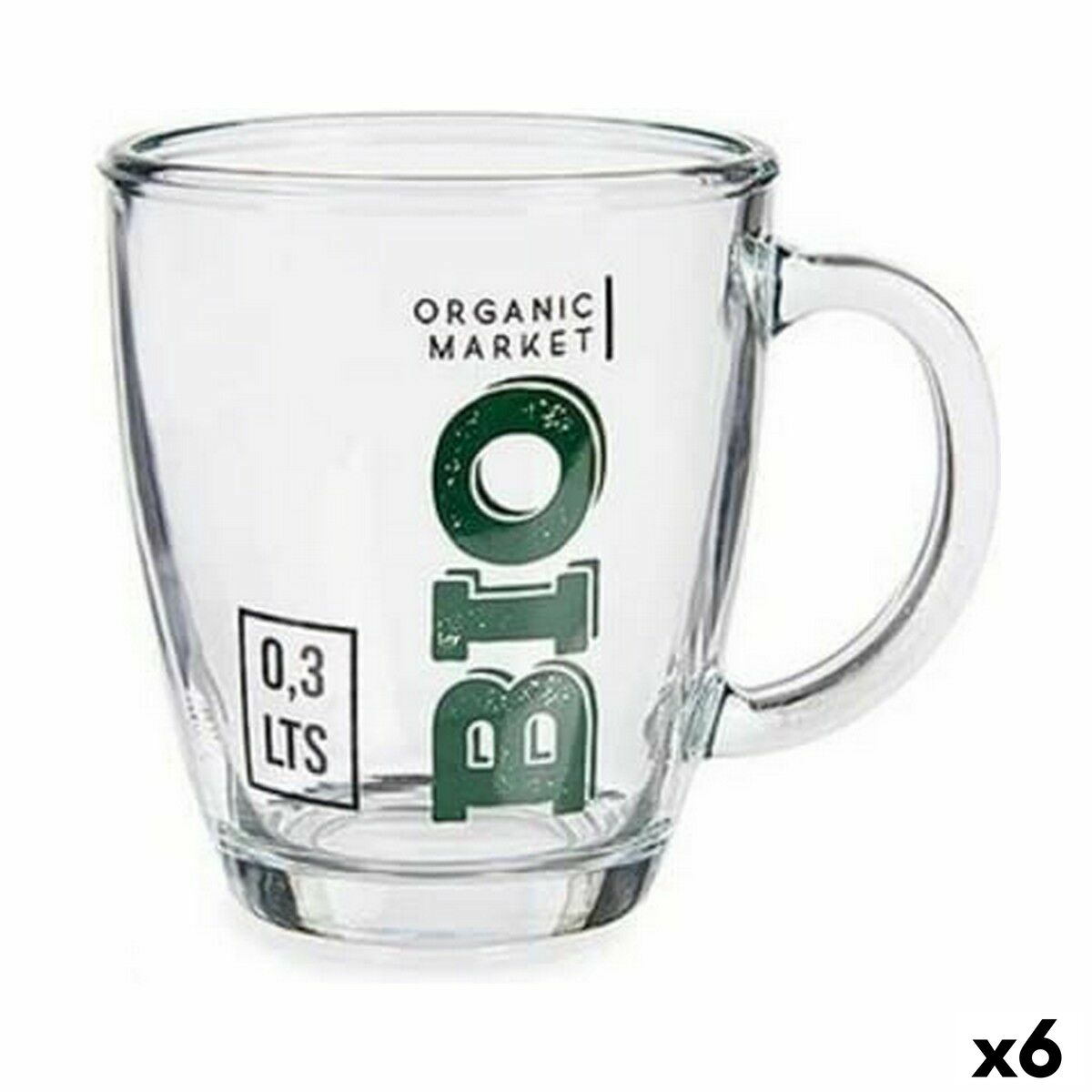 Mugg Bio Transparent Glas 6 antal (320 ml)
