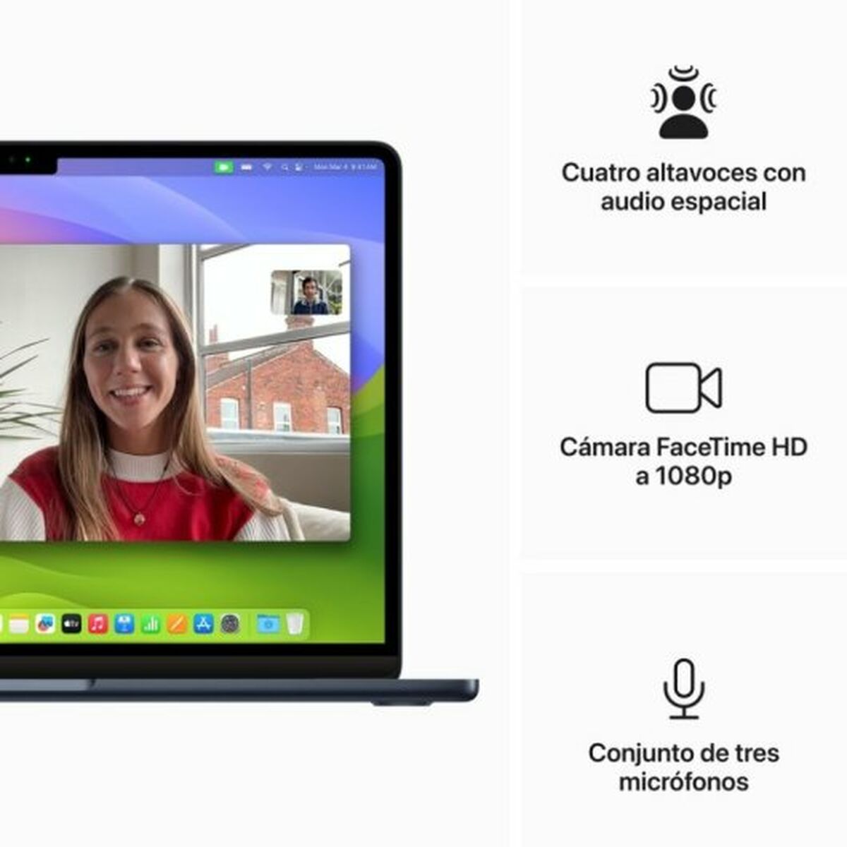 Bärbar dator Apple MRXW3Y/A M3 8 GB RAM 512 GB SSD - 6