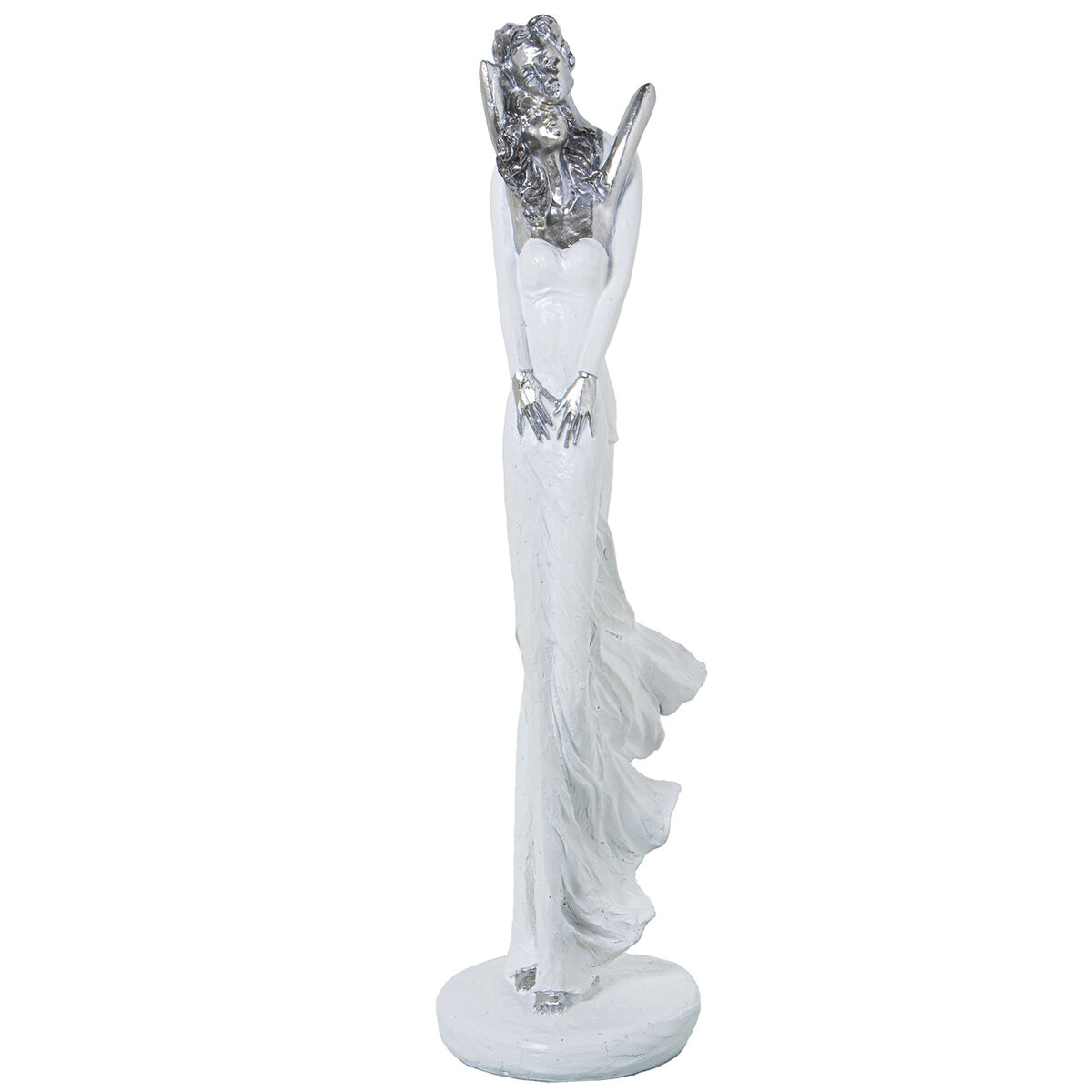 Prydnadsfigur Alexandra House Living Vit Silvrig Akryl Plast Melamin 9 x 8 x 30 cm - 3