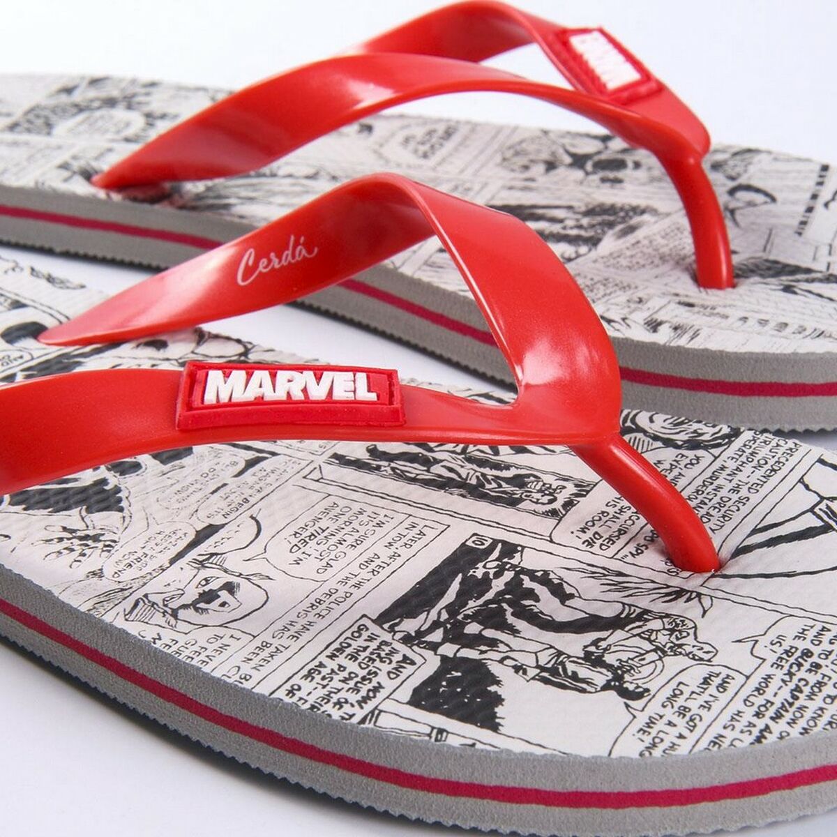 Strandtofflor för män Marvel Röd Grå - 13