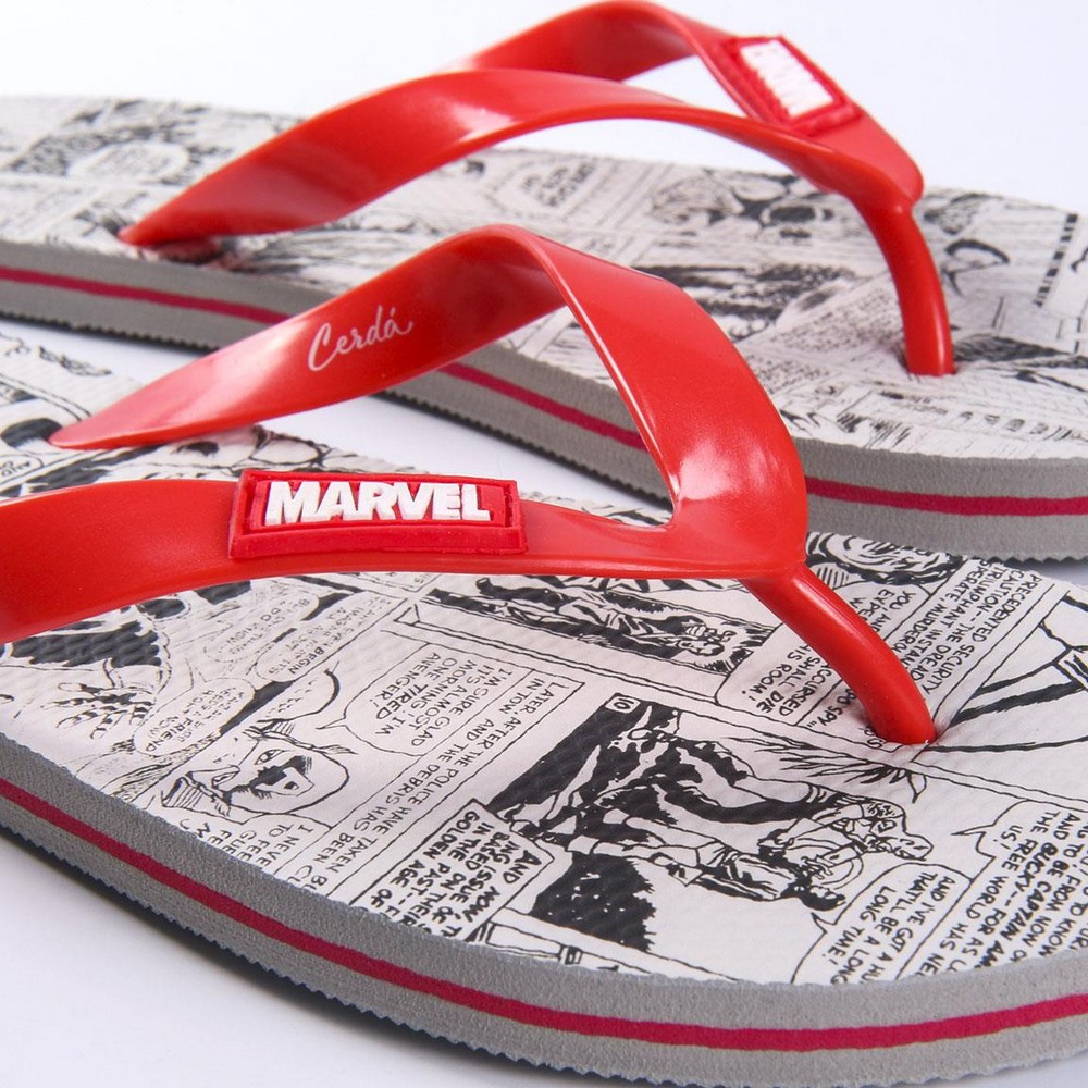 Strandtofflor för män Marvel Röd Grå - 3