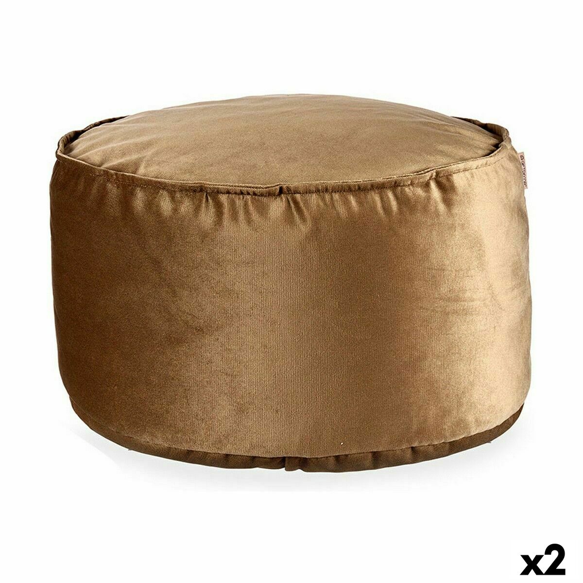 Puff Sammet Brun 60 x 39 x 60 cm (2 antal)