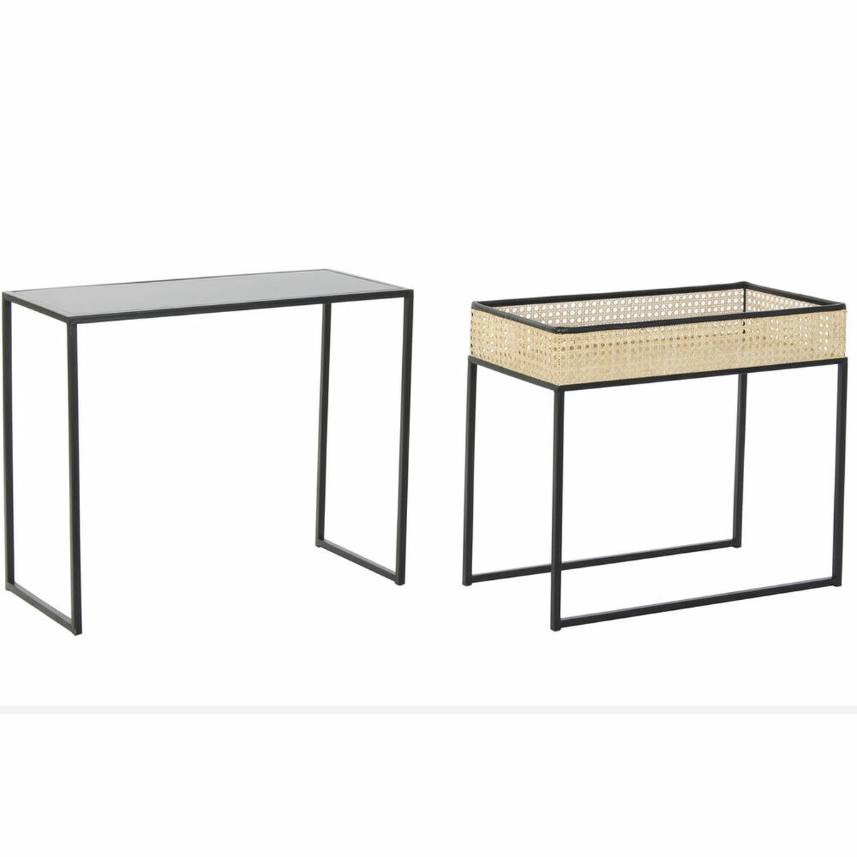 Soffbord DKD Home Decor Svart Naturell 60 x 30 x 50 cm