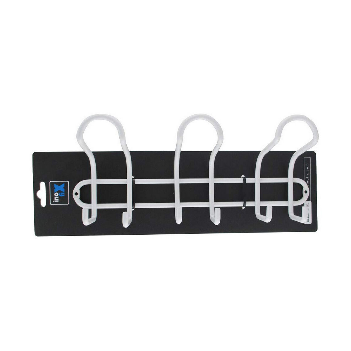 Väggmonterad rockhängare Inofix Vit Stål 13 x 31 x 8,4 cm - 3