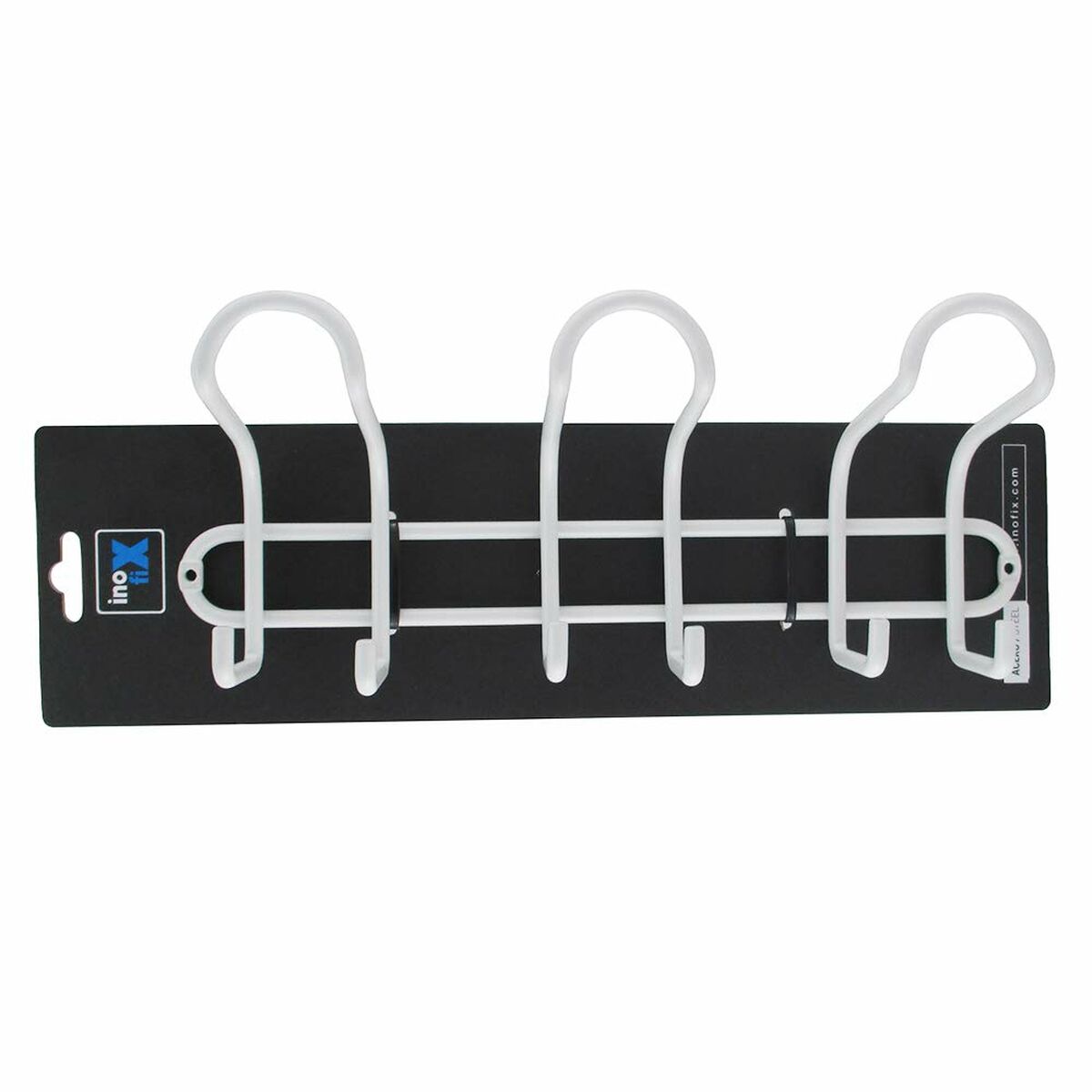 Väggmonterad rockhängare Inofix Vit Stål 13 x 31 x 8,4 cm