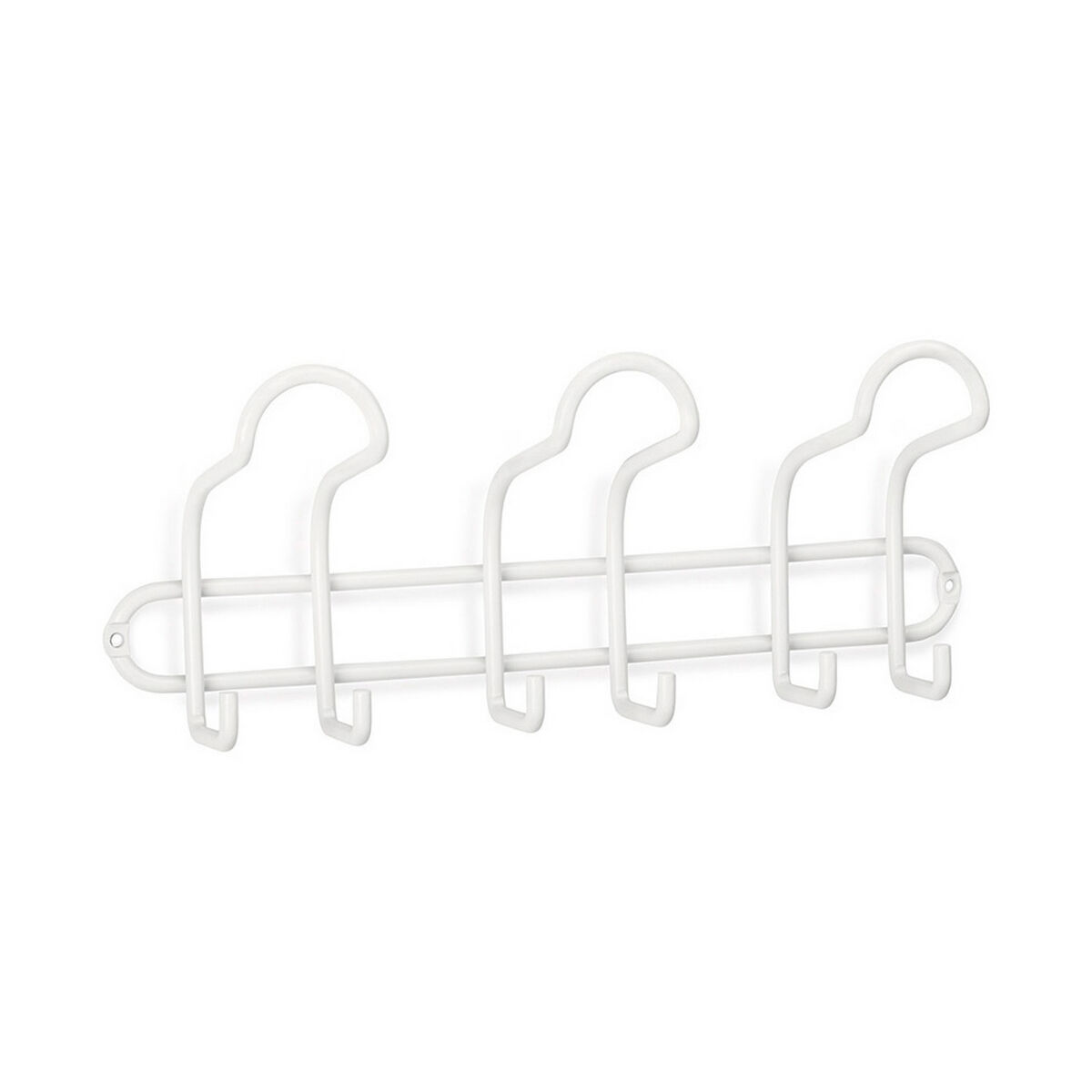 Väggmonterad rockhängare Inofix Vit Stål 13 x 31 x 8,4 cm - 2