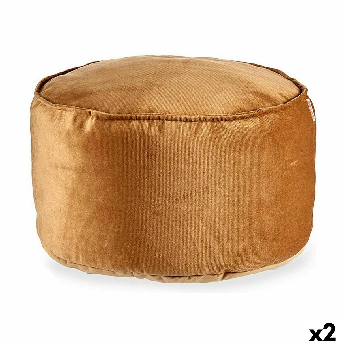 Puff Sammet Beige 60 x 39 x 60 cm (2 antal)