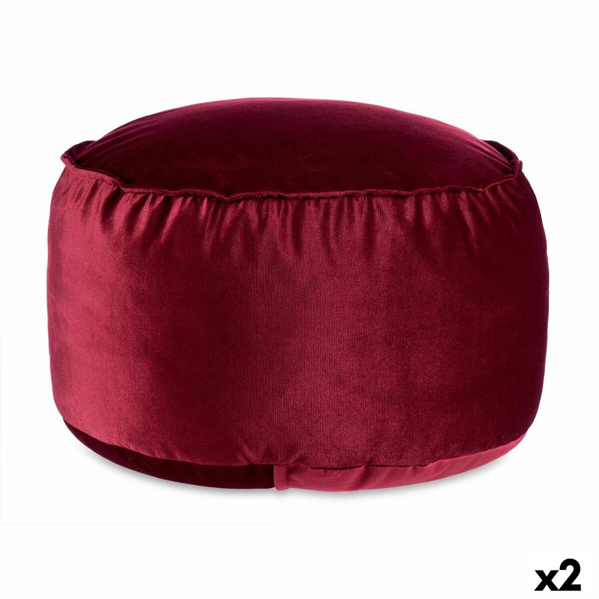 Puff Sammet Rödbrun 60 x 39 x 60 cm (2 antal) - 3