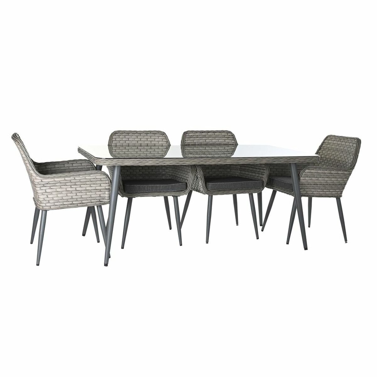 Trädgårdsmöbler DKD Home Decor Ljusgrå Ljusbrun 166 x 92 x 72 cm 83 cm