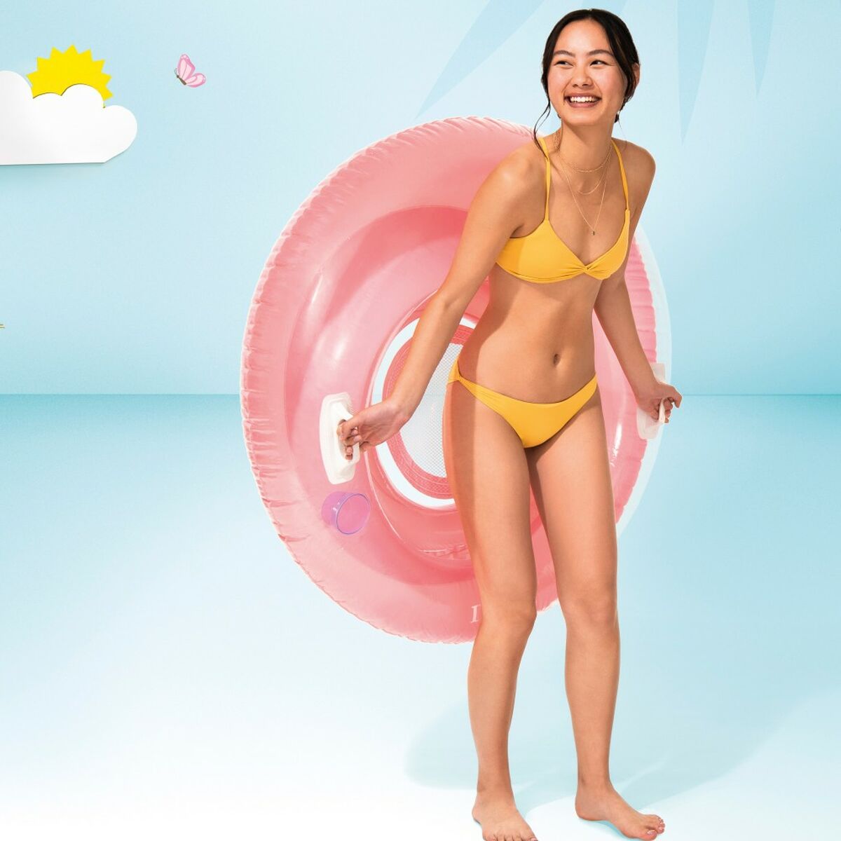 Uppblåsbar poolstol Intex Rund Ø 119 cm 119 x 119 cm (6 antal) - 6