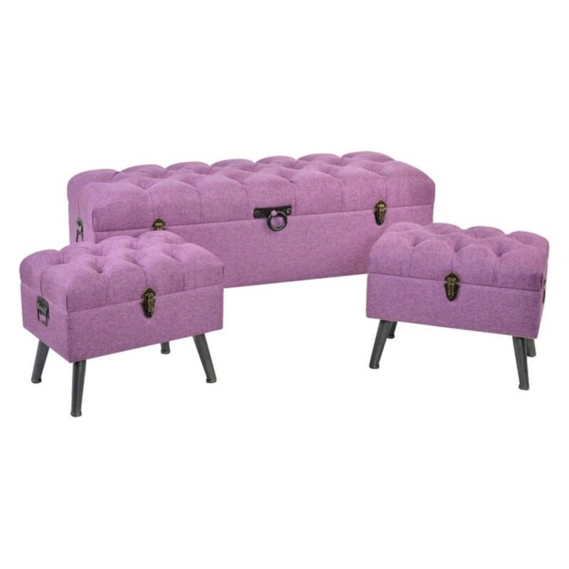 Sittpall DKD Home Decor 8424001565399 Multicolour Fuchsia Metall Trä MDF 120 x 42 x 53 cm - 7