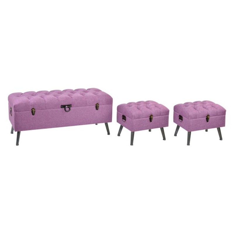 Sittpall DKD Home Decor 8424001565399 Multicolour Fuchsia Metall Trä MDF 120 x 42 x 53 cm - 11