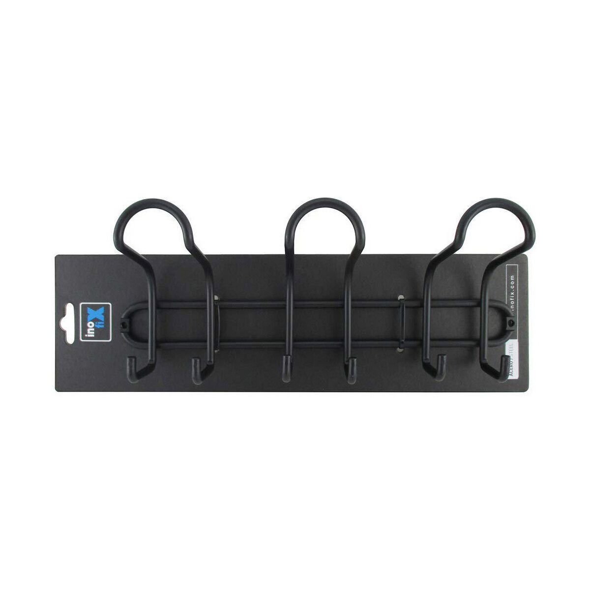 Väggmonterad rockhängare Inofix Svart Stål 13 x 31 x 8,4 cm - 4
