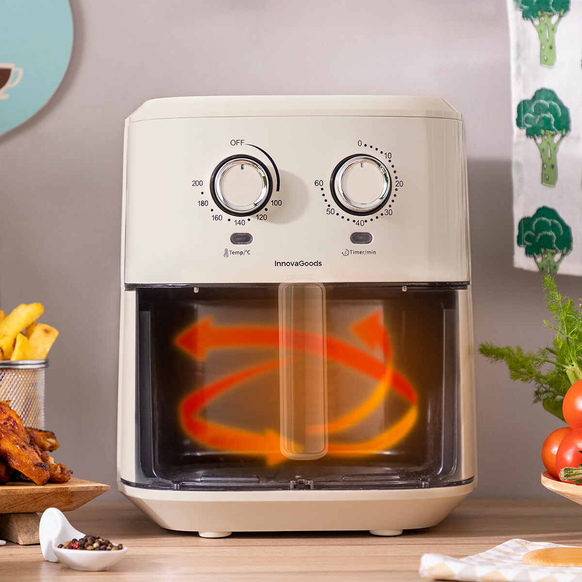 Luftfritös InnovaGoods Vynner Pro 5500 Kräm 1700 W 5,5 L Rostfritt stål - 11