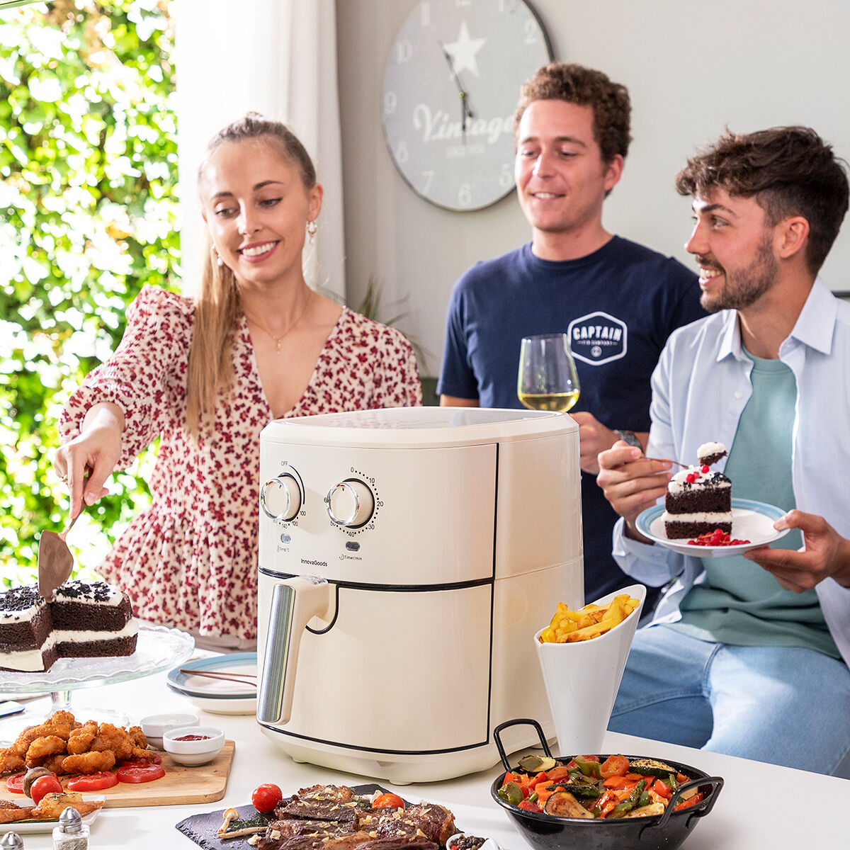 Luftfritös InnovaGoods Vynner Pro 5500 Kräm 1700 W 5,5 L Rostfritt stål - 12
