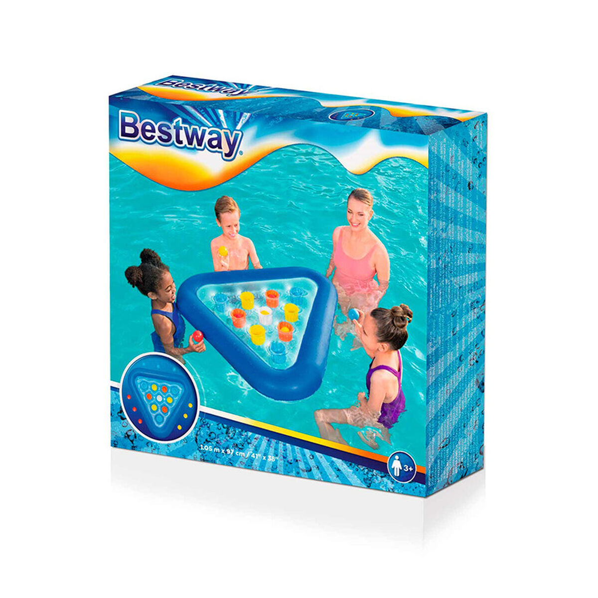 Bestway Flytande Triangelspel Uppblåsbart med Bollar 105x97 cm +3 År Pool 52560 - 2