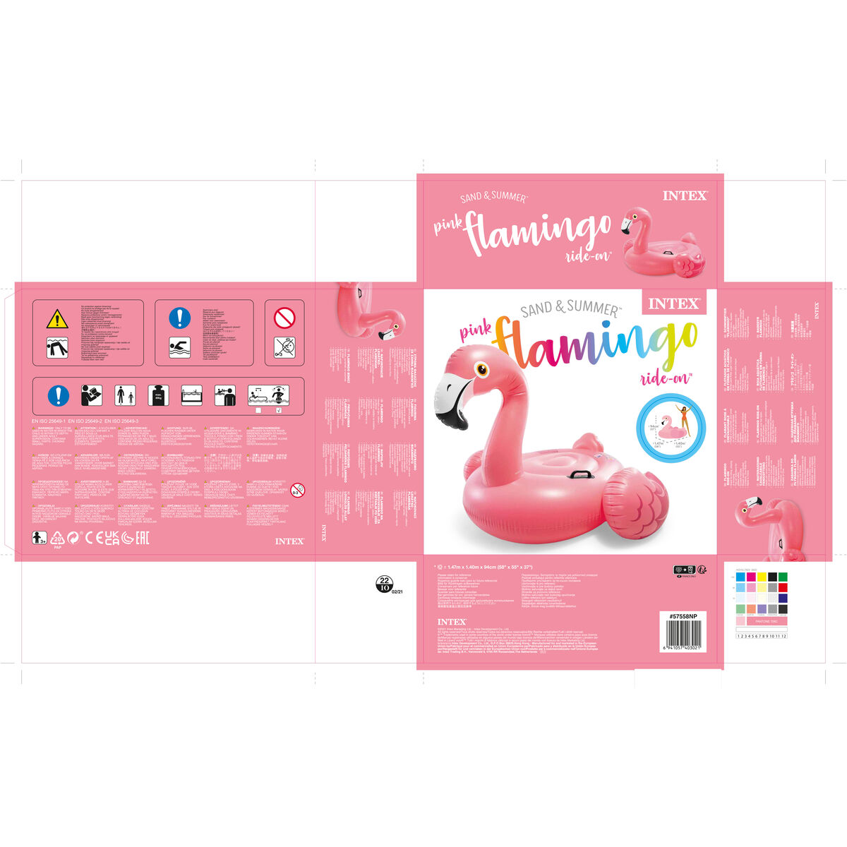 Uppblåsbar flamingo Intex Rosa 14,7 x 9,4 x 14 cm (4 antal) - 9