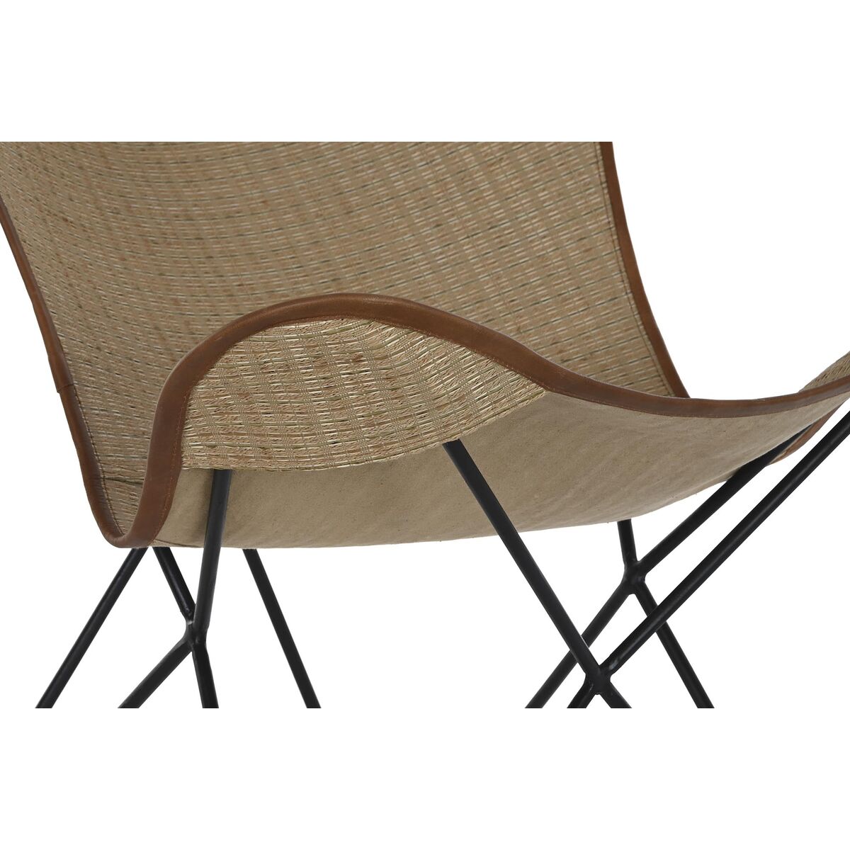 Stol DKD Home Decor Metall Rattan (74 x 78 x 92 cm) - 3